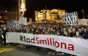 Deseti protest “1 od 5 miliona” u Beogradu