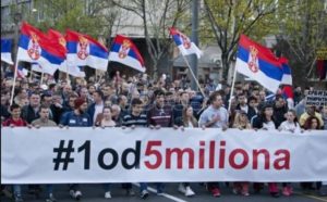 Počeo protest ‘Jedan od pet miliona’ u centru Beograda kod Terazijske česme