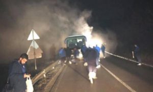 Zapalio se autobus u kojem su bili fudbaleri Radnika