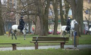 VIDEO – Policajci na konjima u parku Mladen Stojanović