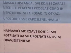 “Ko se zarazi koronom dobiće otkaz”: Šokantno upozorenje radnicima marketa u Banjaluci