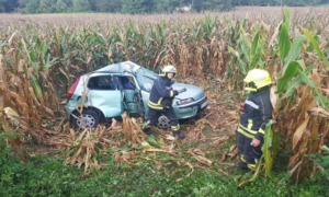 Saobraćajka nadomak Banjaluke: Automobil sletio u kukuruzište, jedna osoba povrijeđena FOTO