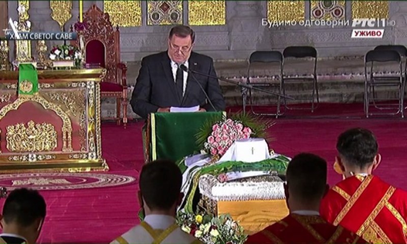 “Srpska je bila njegova kuća kao i Srbija”: Dodik na sahrani patrijarha Irineja