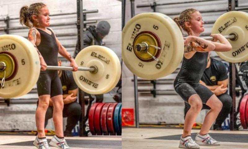 Nevjerovatna snaga: Sedmogodišnjakinja diže tegove od 80 kilograma VIDEO