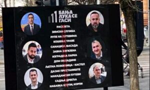 PDP postavio tablu sa porukom “Banjaluka se gasi”: Odbornici većine kao mete zbog drugačijeg stava