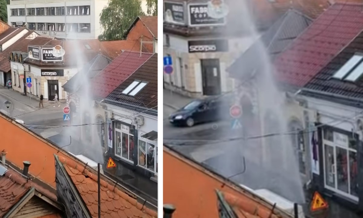 Iz Vodovoda potvrdili: “Gejzir” kod Ferhadije zbog kvara u šahtu