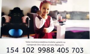 Dobri ljudi, pomozite: Potrebno oko 50.000 evra za troškove liječenja Ivane Bjelogrlić