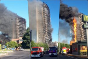 Ogroman požar progutao neboder od 15 spratova u Milanu VIDEO