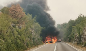 Buktinja u Hercegovini ne miruje! Vatra “progutala” automobil na putu Trebinje – Bileća