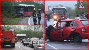 Stravične slike teške saobraćajne nesreće: Automobil smrskan, tijelo vozača još u njemu FOTO