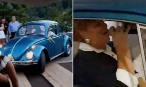 Napravila veliku feštu: Ćana na svadbu u Srpskoj stigla u okićenoj “bubi” VIDEO