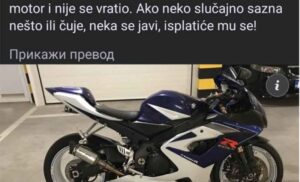 Prevara u Prnjavoru: Dvije nepoznate osobe ukrale motocikl, sve se desilo ovako