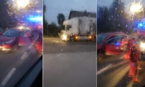 Sudar kamiona i automobila: Na lice mjesta došla tri vozila hitne pomoći