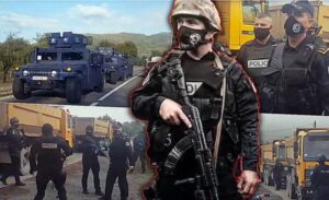 Oklopna vozila i duge cijevi: Naoružani specijalci ROSU u Sjevernoj Mitrovici VIDEO