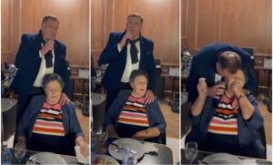 Dodik zapjevao u zagrljaju majke: “Srpkinja je mene majka rodila” VIDEO