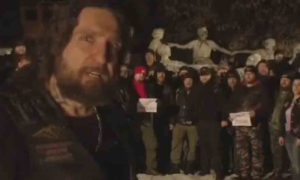 “Noćni vukovi” poslali poruku: Donbas Rusija, Kijev Rusija, Kosovo Srbija VIDEO