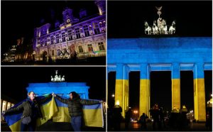 Evropske države pokazale jedinstvo: Berlin i Pariz u bojama Ukrajine