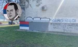 Ostala samo trobojka: Prekrečen mural Aleksandra Vulina u Banjaluci