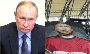 Navijači otišli korak dalje: Prikazali obješenog Putina FOTO