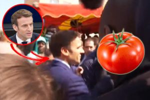 U radničkoj četvrti Pariza: Demonstranti gađali Makrona paradajzom VIDEO