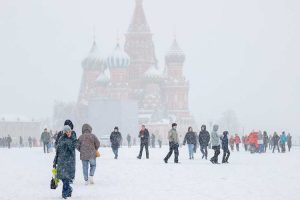 Snježno nevrijeme zahvatilo Moskvu, Crveni trg prekriven snijegom