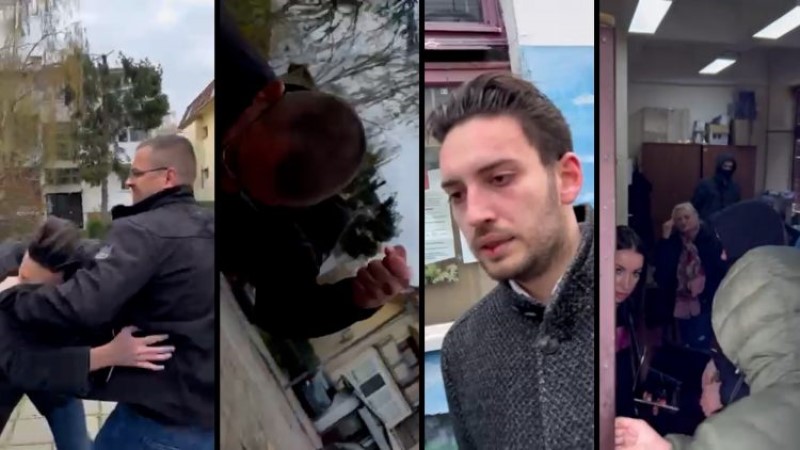 Incident ispred biračkog mjesta: Snimak napada na Pavla Grbovića VIDEO