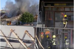 Veliki požar u centru Valjeva: Gori šest lokala, gust dim se nadvio nad gradom