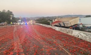 Put obojen u crveno: Četvoro povrijeđeno nakon prevrtanja kamiona sa paradajzom
