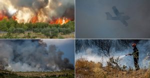 Ogroman požar na području Vrpolja: Na terenu četiri kanadera VIDEO