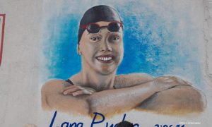 Plivačica tema broj jedan: Lana Pudar dobila mural u Mostaru