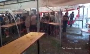 Potop na Manjači: Udario pljusak i grad, šatori na Kočićevom zboru pod vodom VIDEO