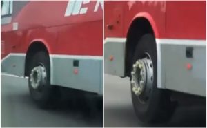 Nesvakidašnja scena na auto-putu: Autobusu jedan točak podignut od asfalta VIDEO