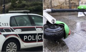 Policija reagovala: Dvije osobe se vozile na trotinetu, pa se sudarili sa automobilom