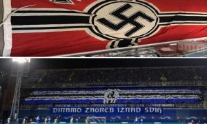 Navijači Dinama izazvali pažnju: Koreografija upoređena sa nacističkom zastavom FOTO