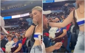 Nesretni mladić: Zaprosio djevojku tokom utakmice pa dobio šamarčinu VIDEO
