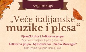 Prilika da posjetioci uživaju u kanconama: U Domu omladine veče italijanske muzike i plesa