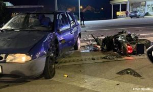 Sudar motora i automobila: Teško povrijeđen motociklista