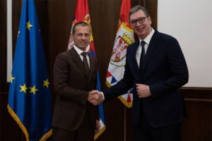 Vučić sa Čeferinom: Srbija na putu da organizuje vrhunske fudbalske spektakle