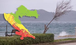 Udari vjetra 167 kilometara na čas: Izdat crveni meteoalarm za dvije regije u Hrvatskoj
