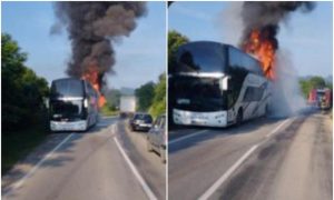 Planuo motor vozila: Autobus “Lasta” se zapalio tokom vožnje
