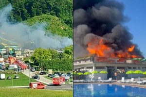 Veliki požar u Sloveniji, gori akva park