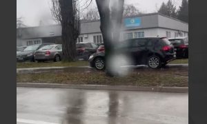 Autom po trotoaru u Banjaluci: Vozač “zaradio” prekršajni nalog VIDEO