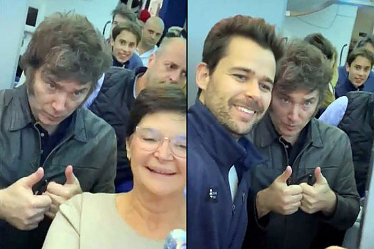 Pravio selfije sa putnicima: Predsjednik Argentine putovao komercijalnim letom za Davos