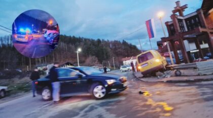 Udes u Maslovarama: Vozilo završilo na spomeniku palim borcima VRS