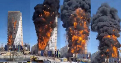 Drama u Rusiji: Vatra progutala kompletnu zgradu, objavljen dramatičan snimak VIDEO