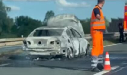 “Nestao” u plamenu: Izgorio automobil na auto-putu VIDEO