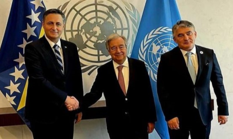 Dan uoči glasanja o rezoluciji o Srebrenici: Komćić i Bećirović razgovarali sa Guterešom