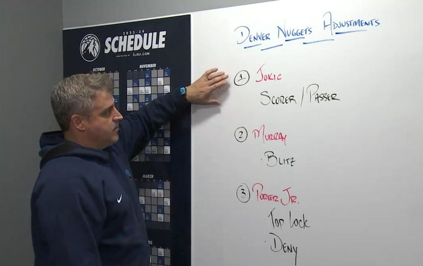 Ovo je tajna čuvanja Jokića: Trener Minesote stao pred tablu i otkrio dva načina kako zaustaviti Srbina