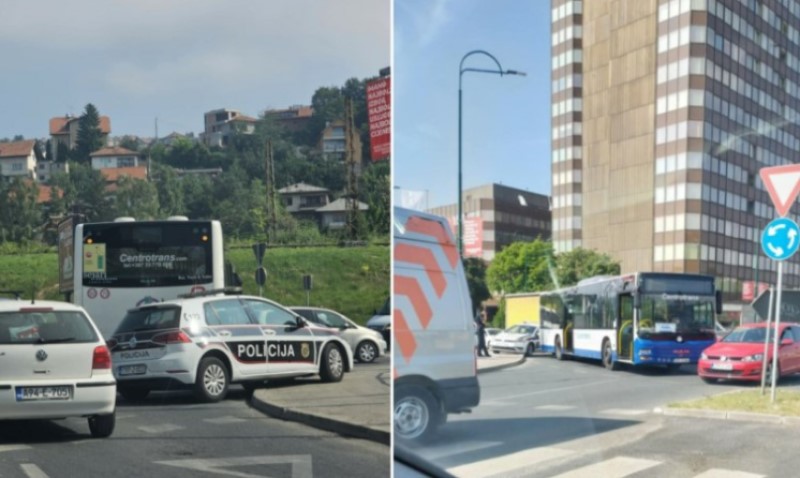 Drama na kružnom toku! Autobus udario pješaka, stvorene ogromne gužve