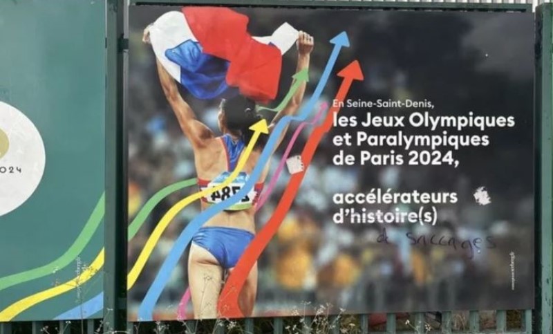 Skok s motkom! U Parizu osvanuo poster čuvene olimpijke sa ruskom zastavom